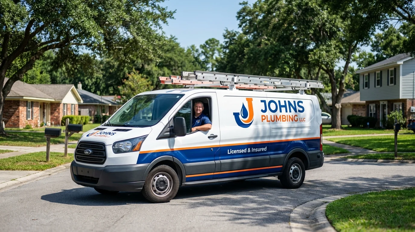 Johns Plumbing LLC service van in Bargersville, IN