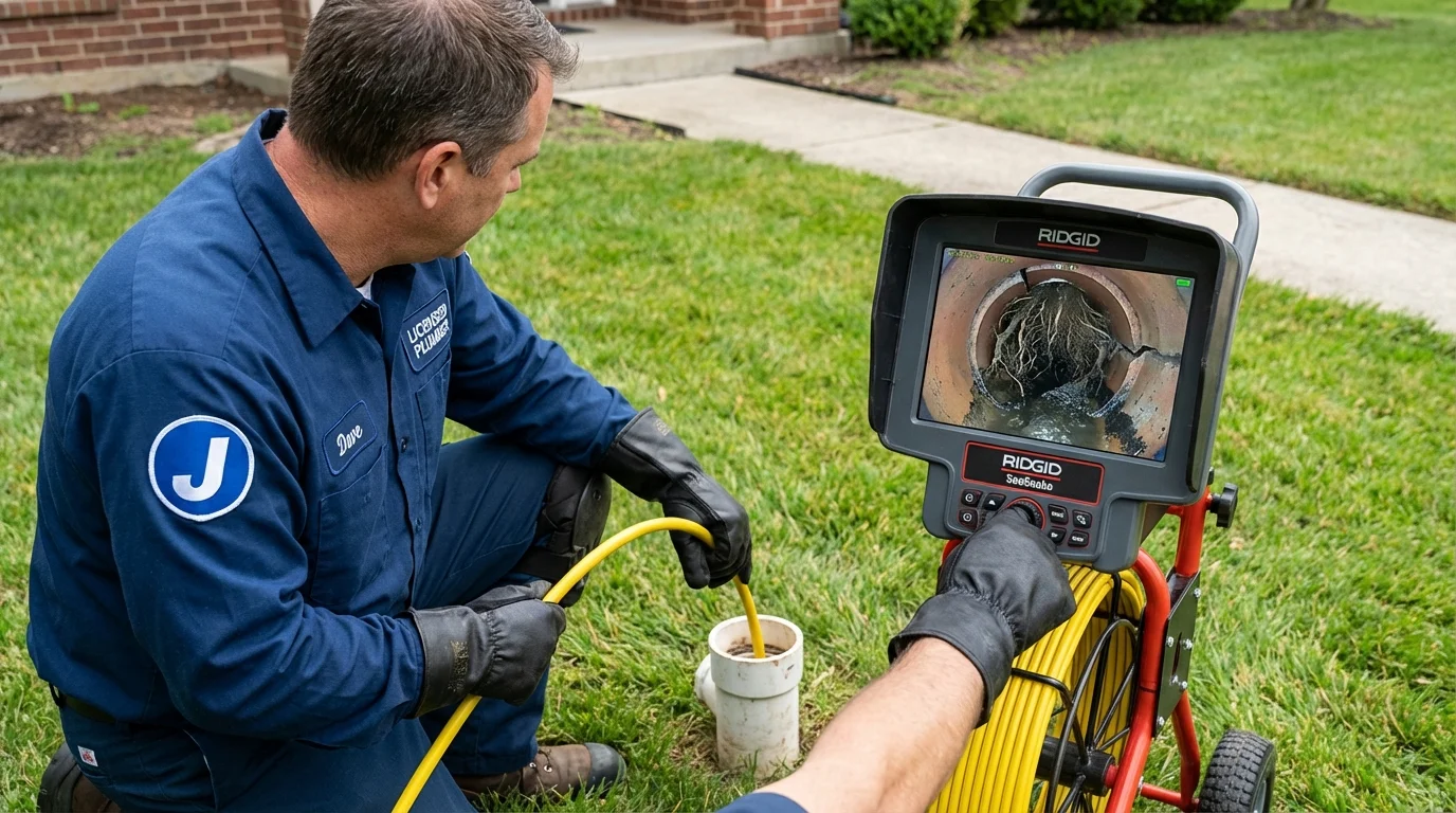 Sewer camera inspection being performed by Johns Plumbing LLC in Bargersville