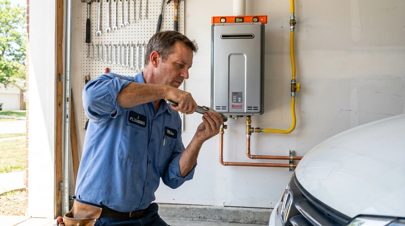 Tankless water heater installation by a Johns Plumbing LLC plumber in Bargersville